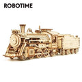 Robotime 308pcs DIY Movable 3D Prime Steam Train Wooden Puzzle Model Toy by DailySale