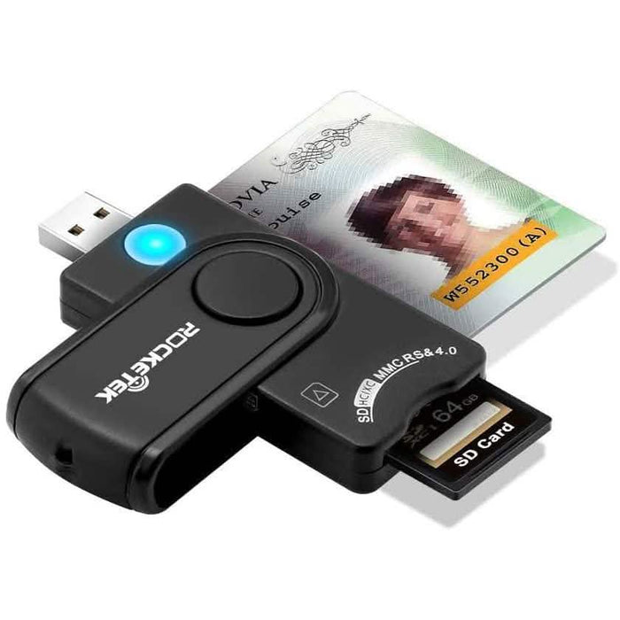 Rocketek DOD Military USB Common Access CAC Memory Card Reader by DailySale