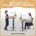 Rolanstar Height Adjustable Desk Standing Desk with Keyboard Tray and Monitor Shelf by DailySale
