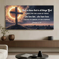 Romans 8:28 - God Works For The Good Faith Sign by Tailored Canvases