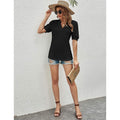 Romanstii Women Casual V-neck T-Shirts Loose Puff Short by DailySale