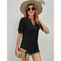 Romanstii Women Casual V-neck T-Shirts Loose Puff Short by DailySale