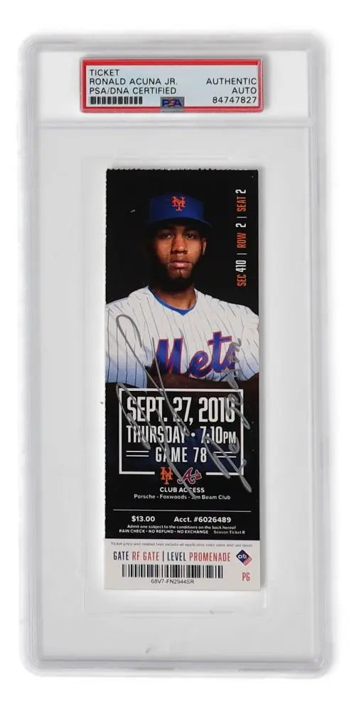 Ronald Acuna Jr. Signed 2018 Rookie Season MLB Ticket Inscribed "RC Season" (PSA) by Price Is Right Miami