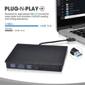 ROOFULL External CD DVD Drive USB 3.0 CD-Burner Premium Portable CD-ROM DVD+/-RW Optical Disc Drive Player Reader Rewriter (Refurbished) by DailySale