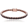 Rose Gold Black Cubic Zirconia Tennis Bracelet