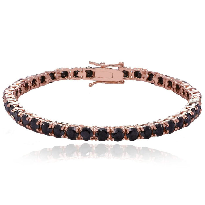 Rose Gold Black Cubic Zirconia Tennis Bracelet by DailySale
