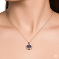 Rose Gold Emerald Cut Natural Amethyst Pendant Necklace by Fine Color Jewels