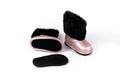 Rose Gold Faux-Fur Barefoot Boot Topper | Ozznek Removable Sole Shoes by ozznekshoes