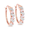 Rose Gold Genuine Morganite Hoop Earrings
