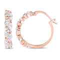 Rose Gold Genuine Morganite Hoop Earrings by Fine Color Jewels