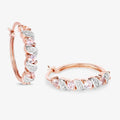 Rose Gold Genuine Morganite Hoop Earrings by Fine Color Jewels