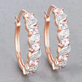 Rose Gold Genuine Morganite Hoop Earrings by Fine Color Jewels