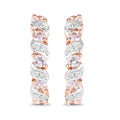 Rose Gold Genuine Morganite Hoop Earrings by Fine Color Jewels