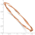 Rose Gold High Polish Twisted Ribbon Hinged Bangle Bracelet by Fine Color Jewels