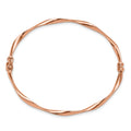 Rose Gold High Polish Twisted Ribbon Hinged Bangle Bracelet by Fine Color Jewels