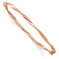 Rose Gold High Polish Twisted Ribbon Hinged Bangle Bracelet by Fine Color Jewels