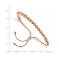 Rose Gold over Sterling Silver Polished Beaded Adjustable Slider Bolo Bracelet by Fine Color Jewels