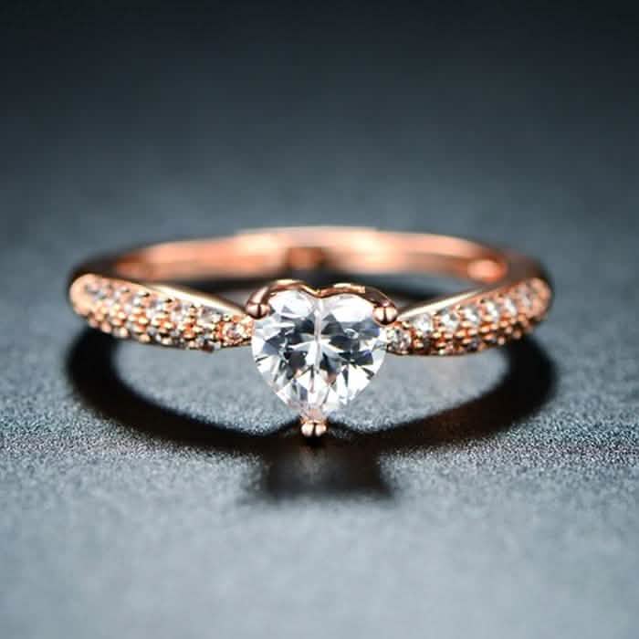 Rose Gold Plated 3ct. Heart-Cut Mystic Topaz Engagement Ring - Size: 5 by DailySale