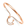 Rose Gold Plated Sterling Silver High Polish Half-Bangle Adjustable Slider Bracelet