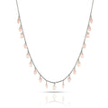 Rose Quartz Layer Necklace by Fine Color Jewels