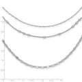 Round Beaded Sterling Silver Rhodium-Plated Layered Necklace by Fine Color Jewels