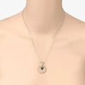 Round Blue Sapphire Prong Gold Plated Silver Mom Heart Pendant Necklace by Fine Color Jewels