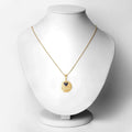 Round Blue Sapphire Prong Gold Plated Silver Mom Heart Pendant Necklace by Fine Color Jewels