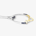 Round Blue Sapphire Prong Silver Mom Pendant Necklace by Fine Color Jewels