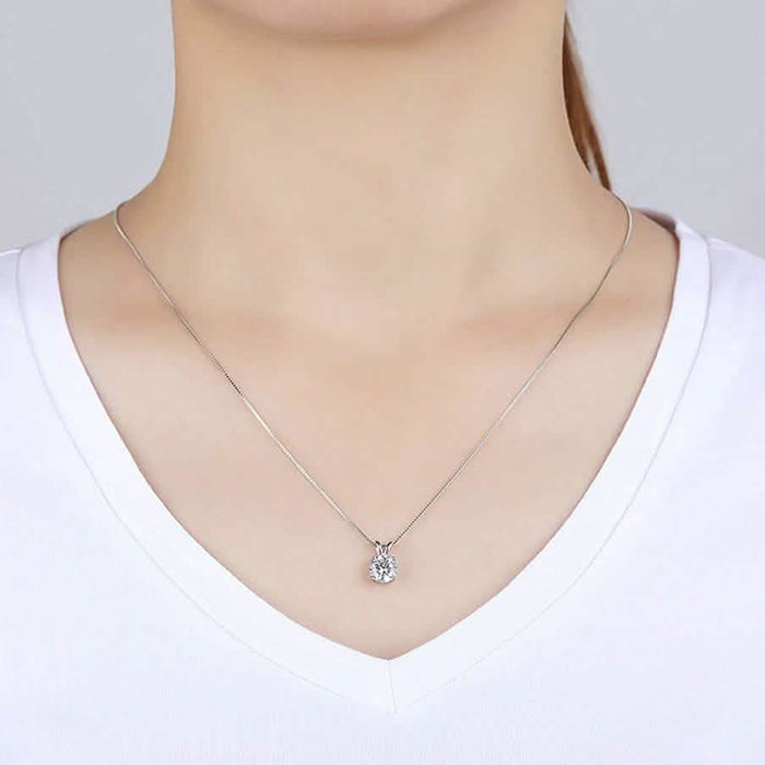 Round Cut Solitaire Crystal Pendant Necklace by DailySale