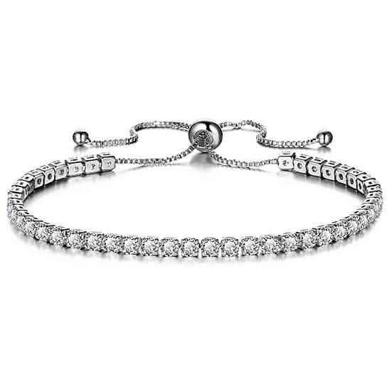 Round Cut Swarovski Elements Crystal Adjustable Tennis Bracelet by DailySale