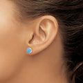 Round Lab Created Opal Stud Earrings by Fine Color Jewels
