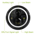 Round LED Headlight Halo Angel Eyes for Jeep Wrangler by DailySale
