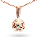 Round Natural Sky Blue Topaz Birthstone Necklace by Fine Color Jewels