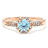 Round Natural Sky Blue Topaz Gemstone Silver Ring