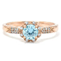 Round Natural Sky Blue Topaz Gemstone Silver Ring by Fine Color Jewels