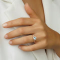 Round Natural Sky Blue Topaz Gemstone Silver Ring by Fine Color Jewels