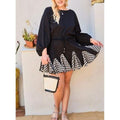Round Neck 3/4 Bubble Sleeve Gingham Ruffle Romper by DailySale