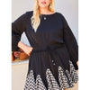 Round Neck 3/4 Bubble Sleeve Gingham Ruffle Romper