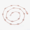 Round Peach Morganite 18K Rose Gold Plated Silver By The Yard Necklace by Fine Color Jewels