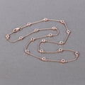 Round Peach Morganite 18K Rose Gold Plated Silver By The Yard Necklace by Fine Color Jewels