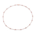 Round Peach Morganite 18K Rose Gold Plated Silver By The Yard Necklace by Fine Color Jewels