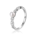 Round Pearl Solitaire Ring by Fine Color Jewels
