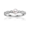 Round Pearl Solitaire Ring