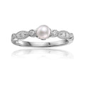Round Pearl Solitaire Ring by Fine Color Jewels