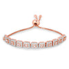 Round Pink Morganite 18k Rose Gold Over Silver Bolo Adjustable Bracelet