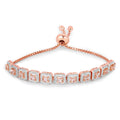 Round Pink Morganite 18k Rose Gold Over Silver Bolo Adjustable Bracelet by Fine Color Jewels