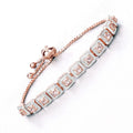 Round Pink Morganite 18k Rose Gold Over Silver Bolo Adjustable Bracelet by Fine Color Jewels