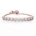 Round Pink Morganite 18k Rose Gold Over Silver Bolo Adjustable Bracelet by Fine Color Jewels