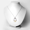 Round Pink Ruby Prong Silver Mom Heart Pendant Necklace by Fine Color Jewels