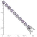 Round Purple Amethyst Prong Sterling Silver Tennis Bracelet by Fine Color Jewels
